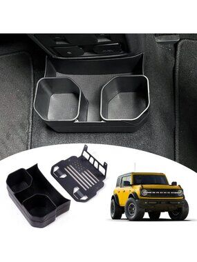 Rear Dual Cup Holder Inserts for 2021-2026 Ford Bronco - Center Console